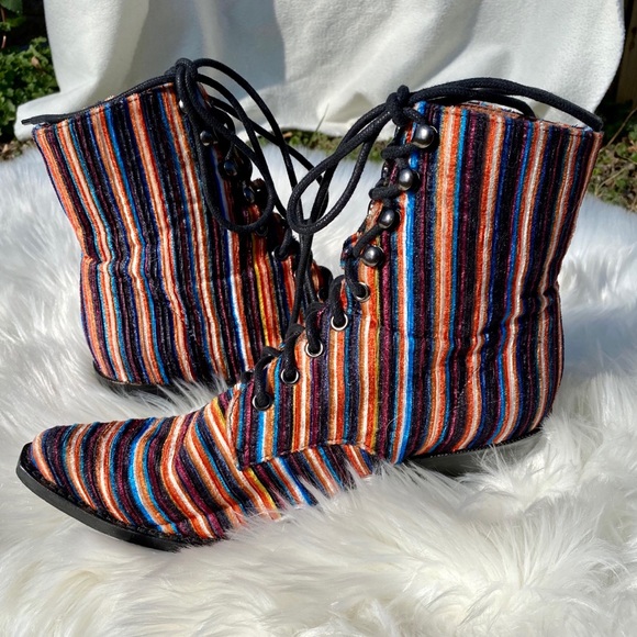 Jeffrey Campbell Shoes - Jeffrey Campbell Elmcroft Striped Velvet Boots